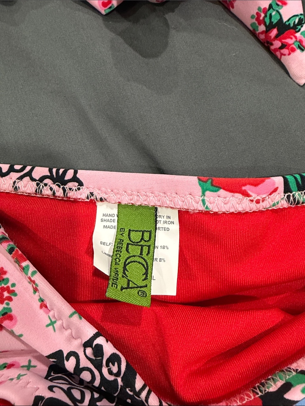 BECCA Pink Floral & Red Bikini Set - Picture 3 of 5